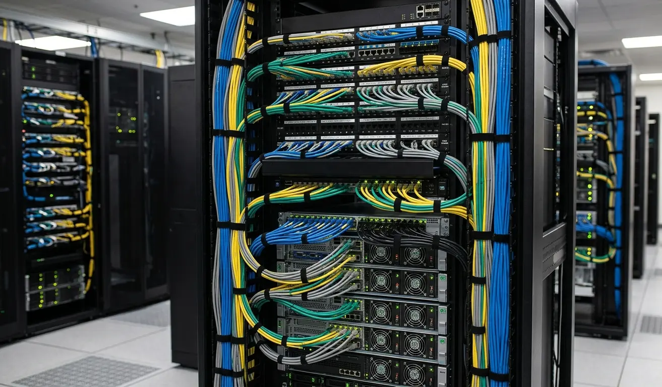 Tangled cables and poor cable management